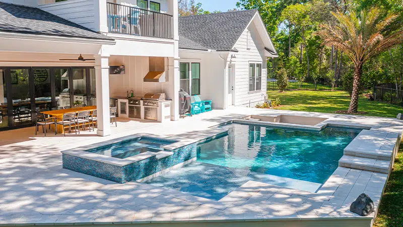 custom home with pool