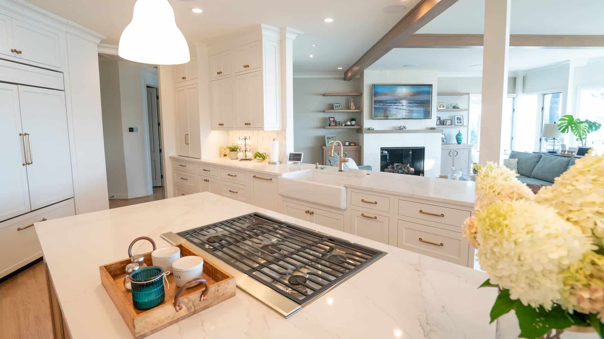 Outdoor living spaces including covered porches, patios, and private dock