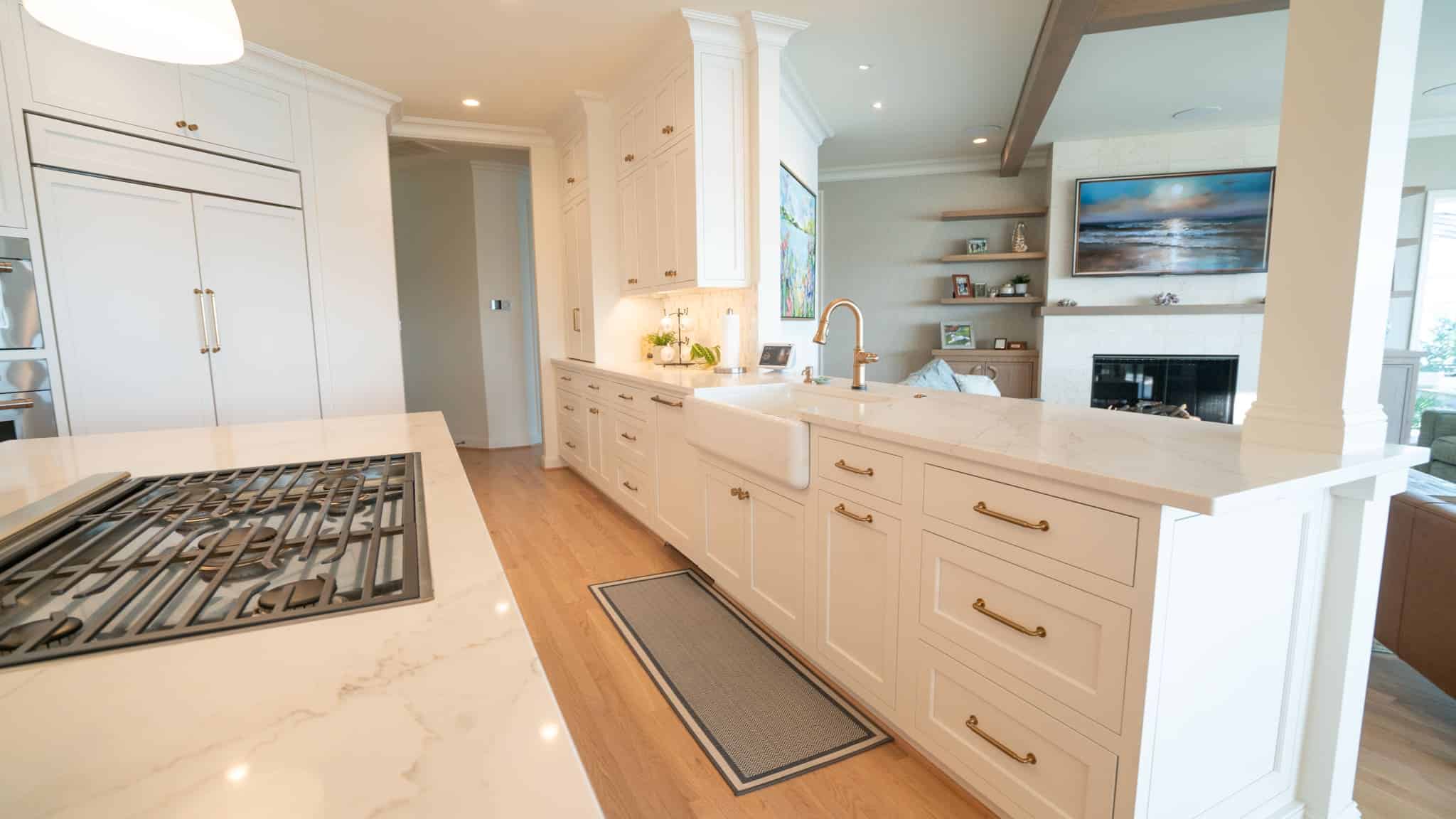 Spa-style owner’s suite with private balcony, soaking tub & custom shower